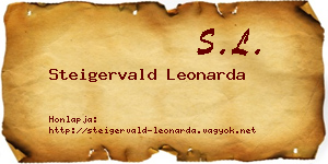 Steigervald Leonarda névjegykártya